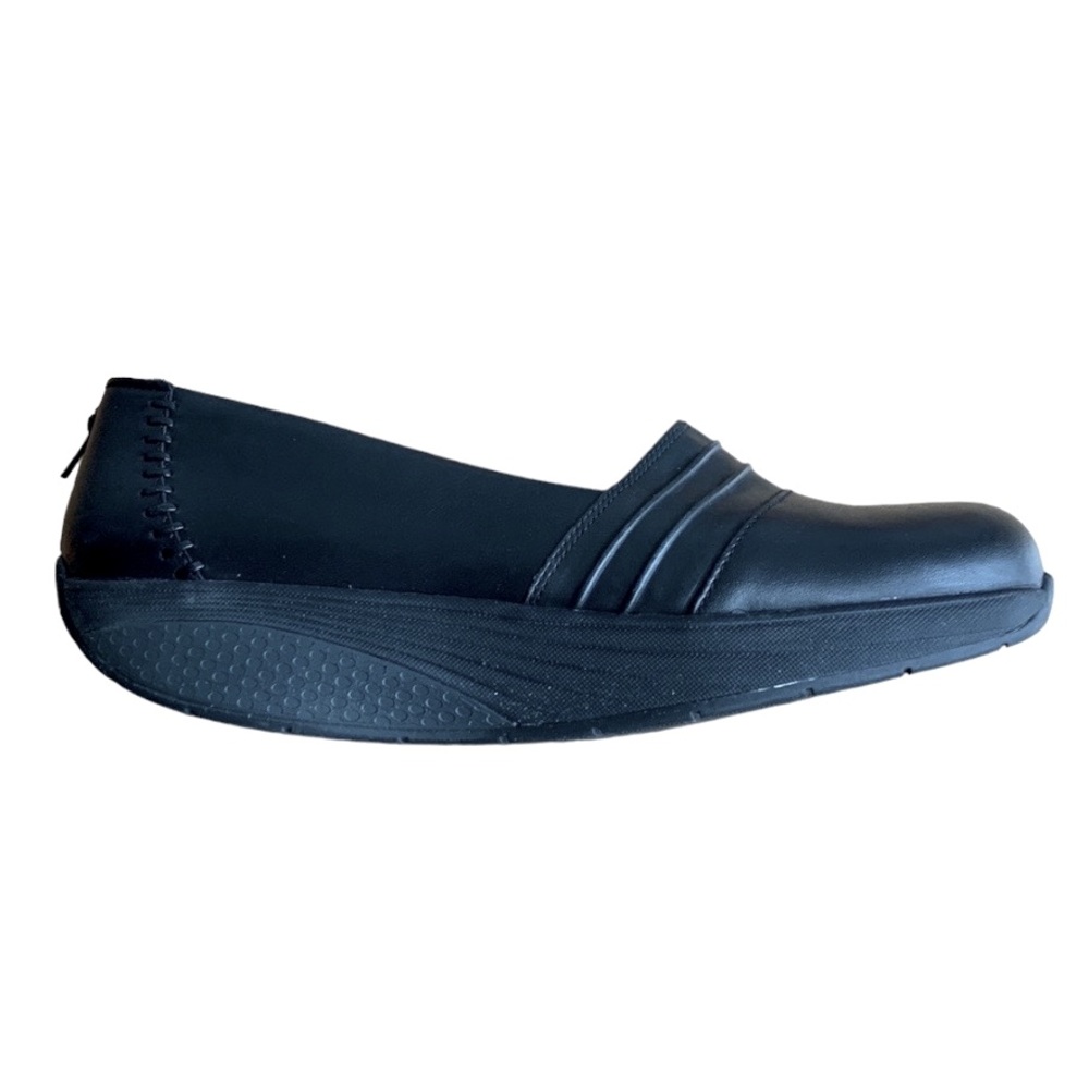 MBT Leather Rocking Sole Comfort Slip On Non Slip Grip Shoe Black 8 - 8.5